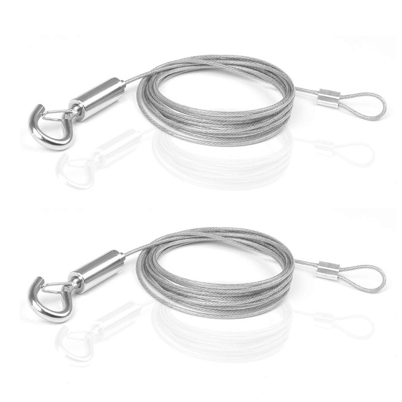 ZKSM Picture Hanging Rope Wire 2 Packs Stainless Steel Wire with Loop and Hook 1.5 mmx2 m Heavy Duty Frame Hanger Rope for Light Lamp Hardware, Supports up to 30 KG - Image 1